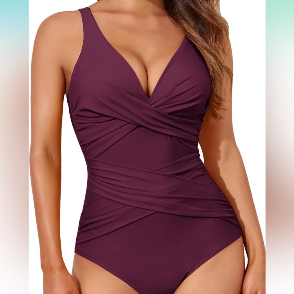 NWT Smismivo Women's Tummy Control Swimsuit One Piece Slimming Swimwear